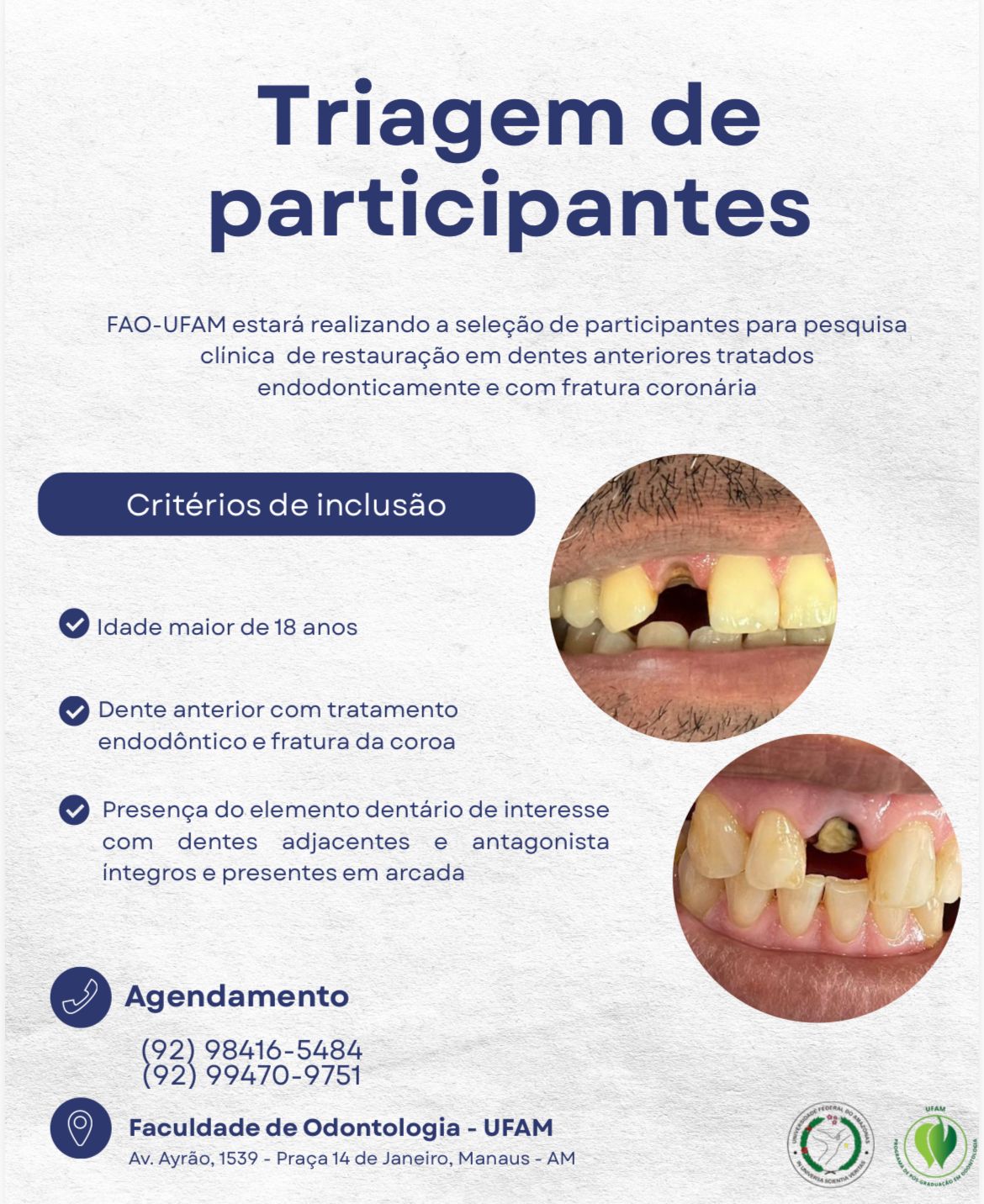 Faculdade de Odontologia realiza seleção de pacientes para pesquisa
